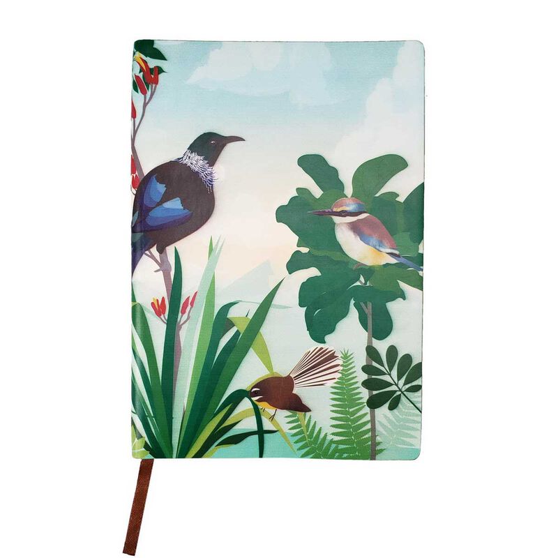 Kereru Design New Zealand Native Birds Blue/Green A5 Notebook image number 0